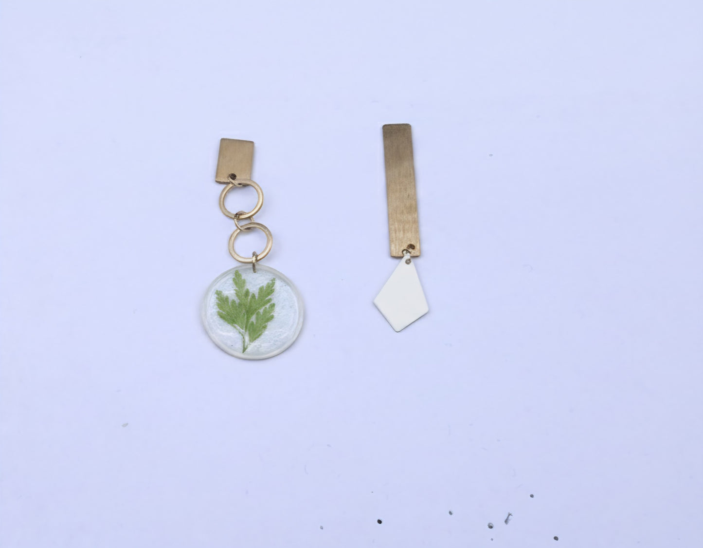 Oorringen, Bloem // Goud - Groen - Wit