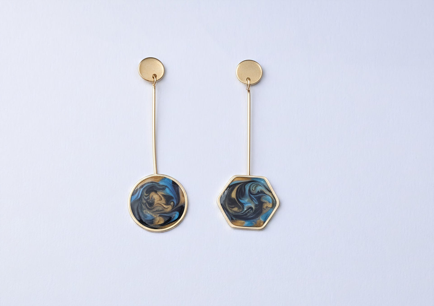 oorringen, Cirkels // Goud - Zilver - Zwart