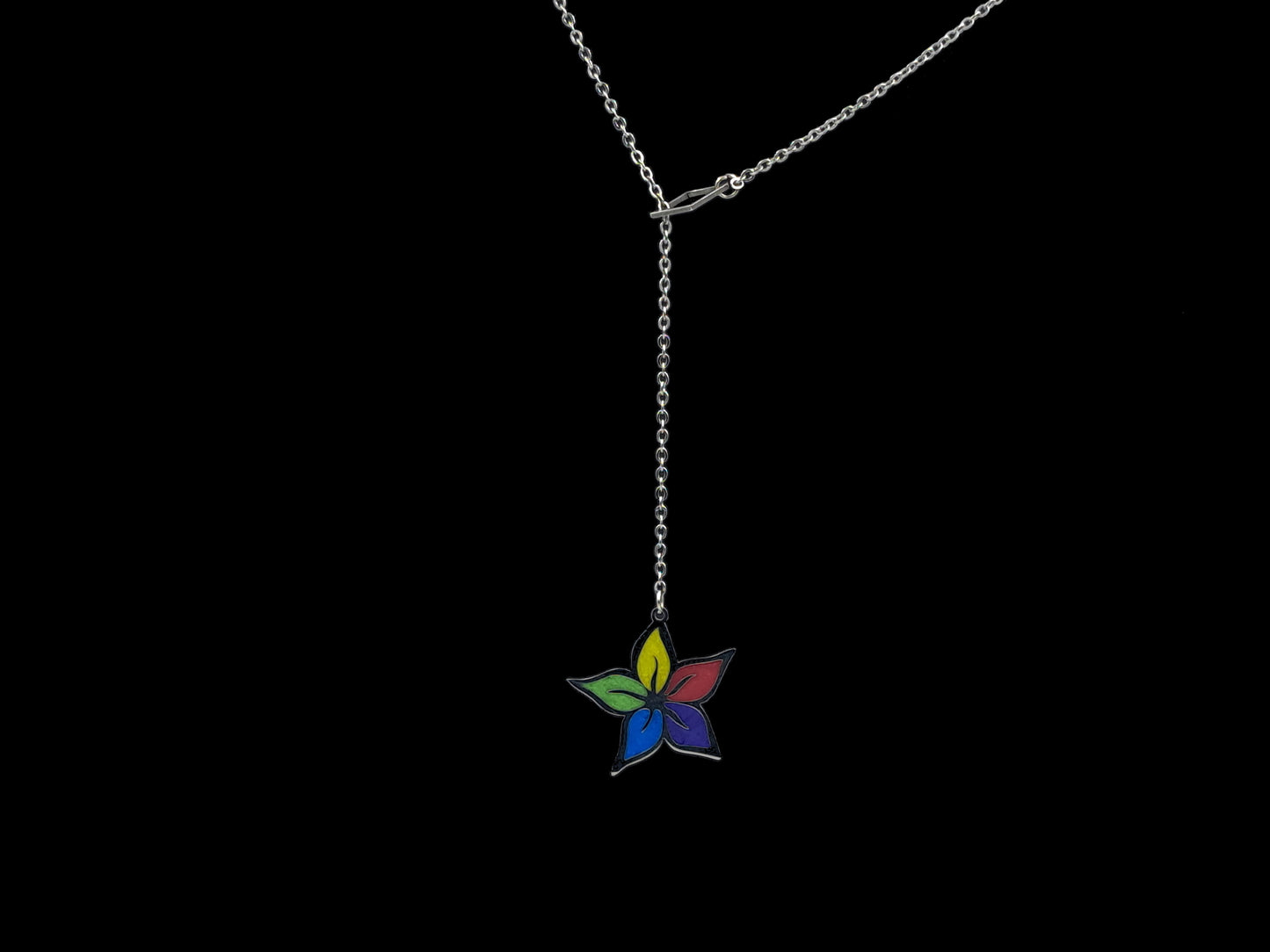 Halsketting Bloem // zilver - blauw - geel - groen - paars - rood