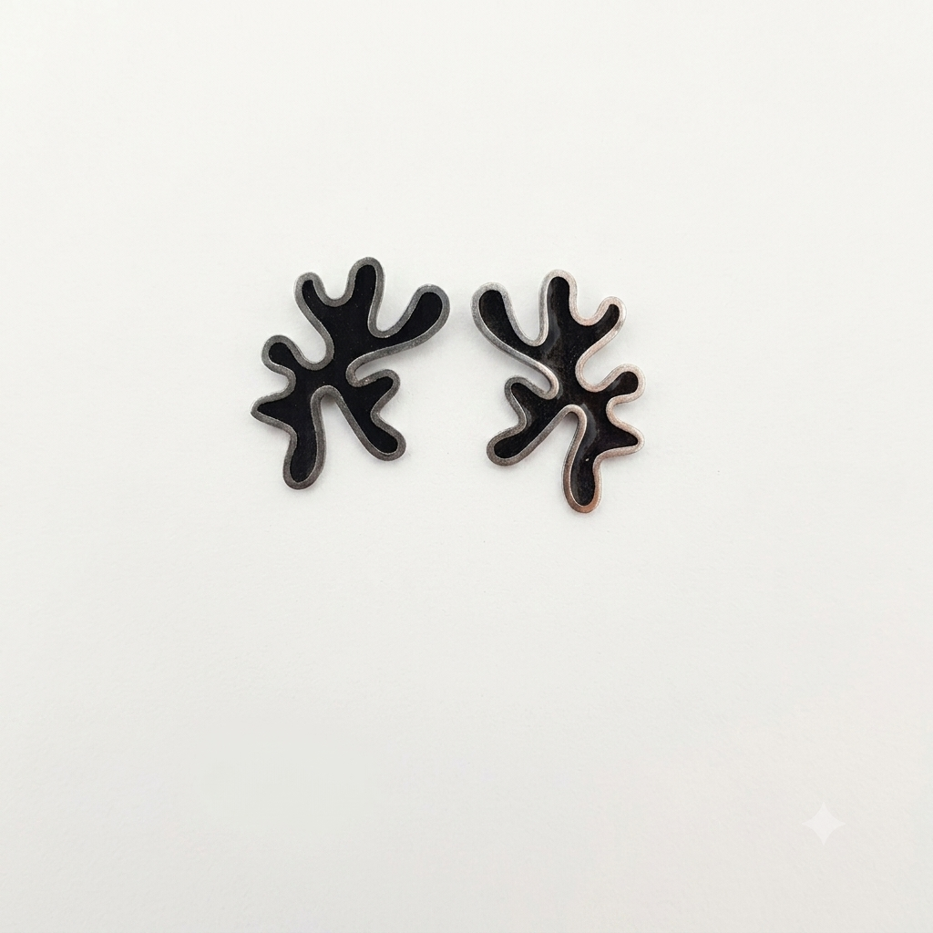 Oorstekers, Abstract // zilver - zwart