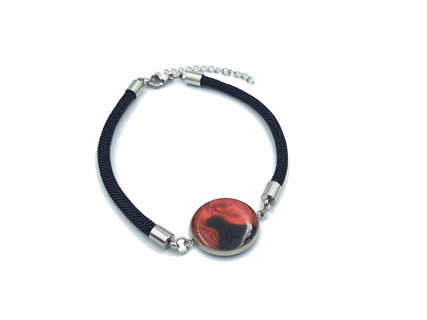 Armband Cirkel // zilver - rood - zwart