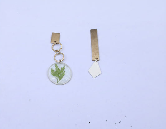 Oorringen, Bloem // Goud - Groen - Wit