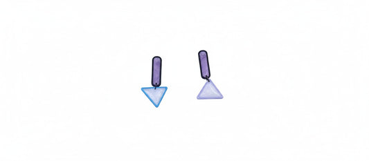 Oorringen, Geometrie // Zwart - Blauw - Paars - Wit