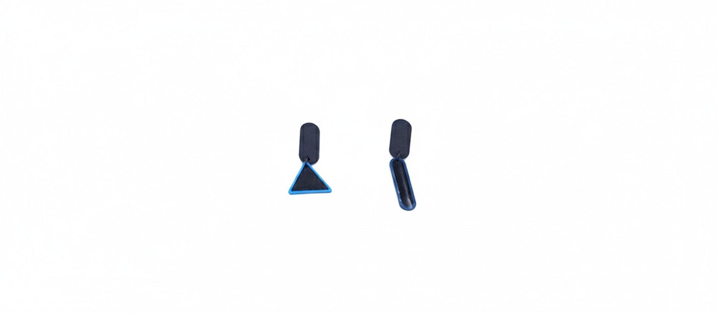 Oorringen, Geometrie // Zwart - Blauw