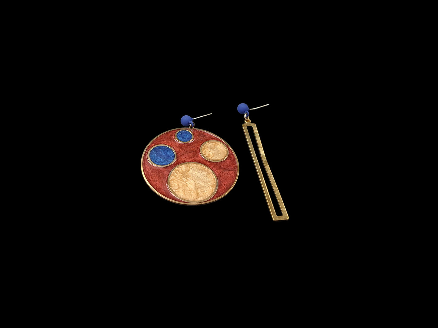 Oorringen Cirkel // goud - blauw - champagne - rood