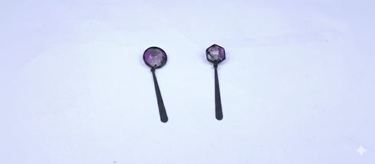 Oorringen, Geometrie // Zwart - Paars