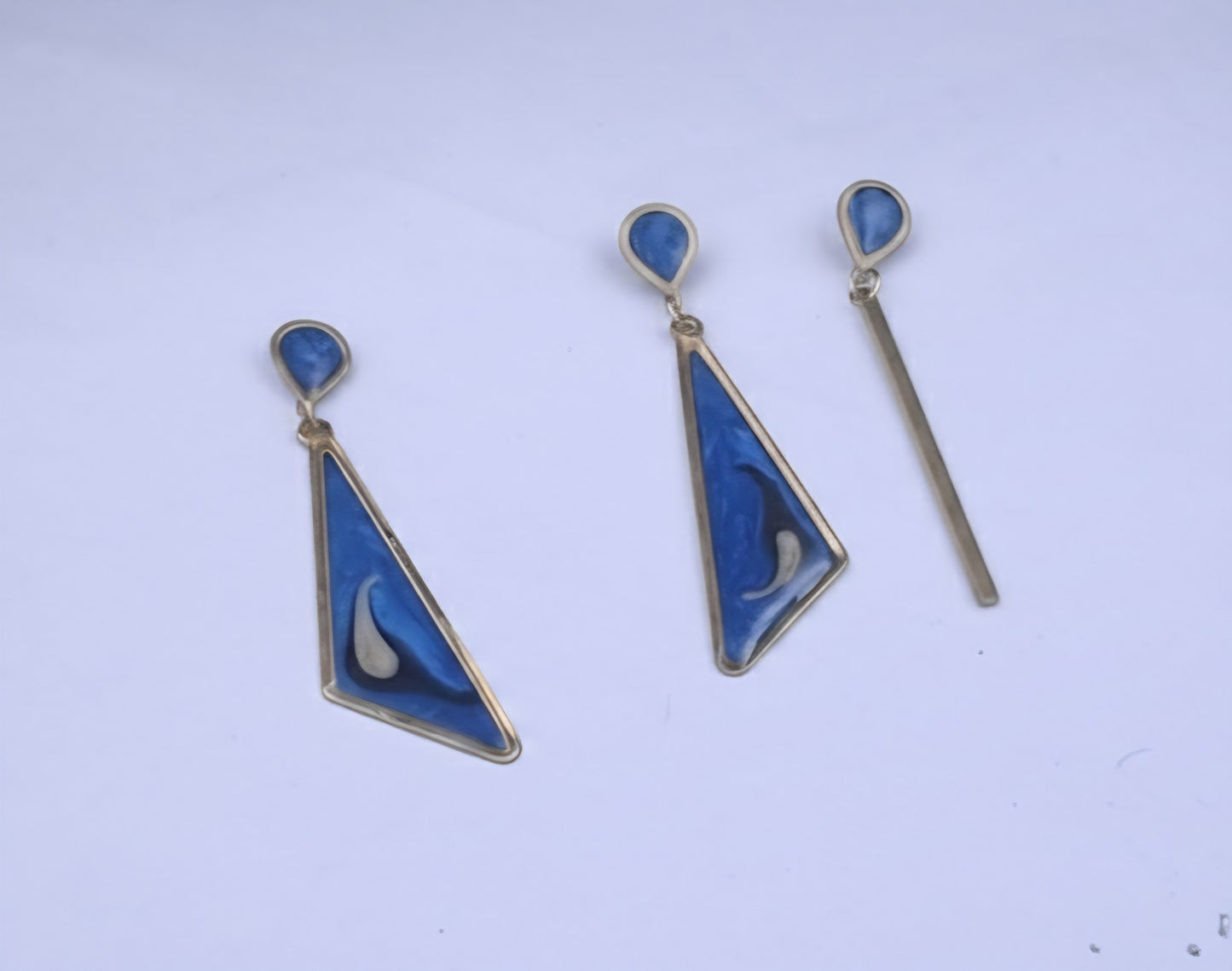 Oorringen, Ruit // Goud - Blauw - Champagne - Zwart