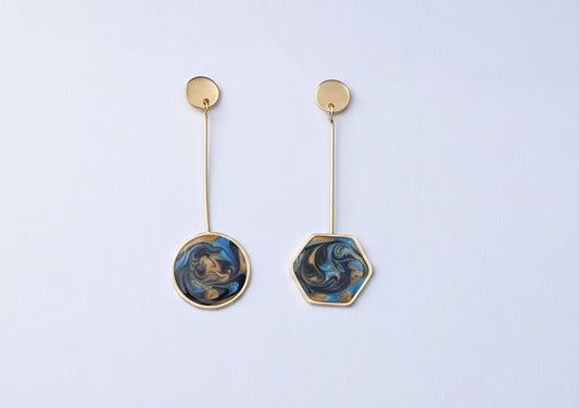 oorringen, Cirkels // Goud - Zilver - Zwart