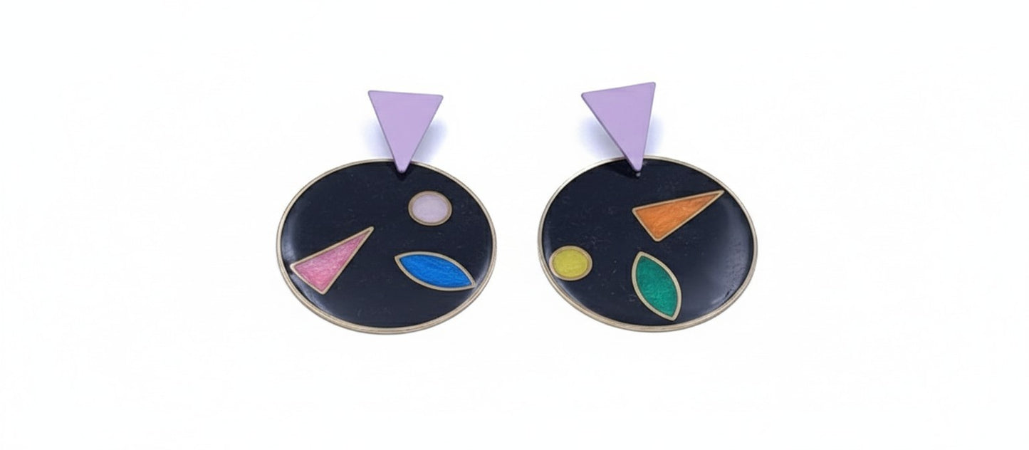 Oorringen, Geometrisch // Goud - Blauw - Geel - Groen - Oranje - Roze - Wit - Zwart
