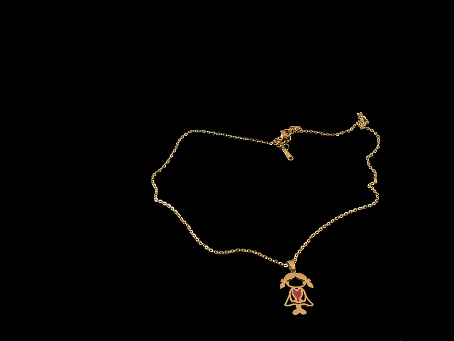 Ketting Meisje // goud - rood