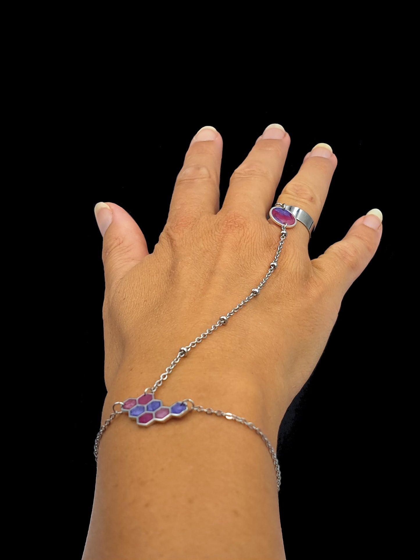 Ringarmband Cirkel // zilver - paars - roze